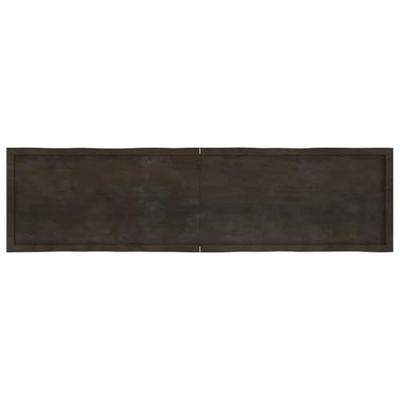 Tafelblad natuurlijke rand 200x50x4 cm eikenhout donkergrijs Tafelblad natuurlijke rand 200x50x4 cm eikenhout donkergrijs