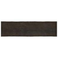 Tafelblad natuurlijke rand 200x50x4 cm eikenhout donkergrijs - thumbnail