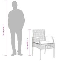 9-delige Tuinset met kussens poly rattan grijs - thumbnail