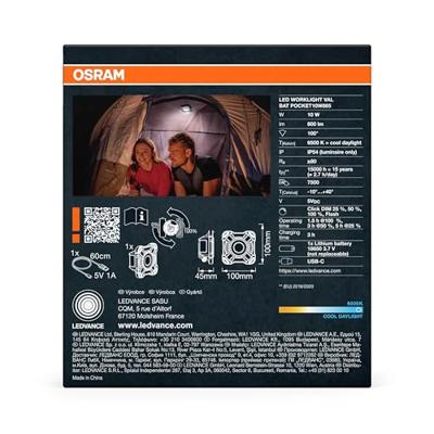 OSRAM Bouwlamp LED 10 W Daglichtwit Zwart/grijs OSRAM Bouwlamp LED 10 W Daglichtwit Zwart/grijs