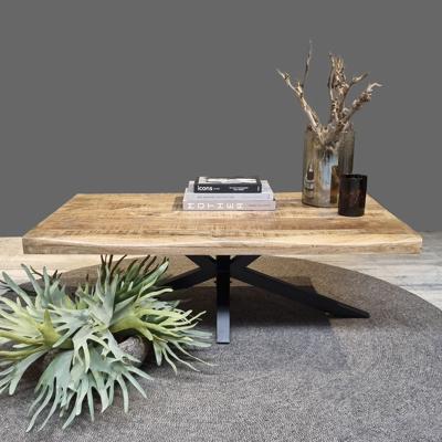 Mango Coffee Table Live Edge 120 3+3cm with Spiderleg