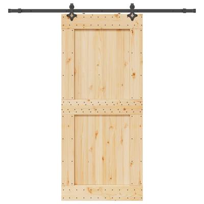 Schuifdeur met beslag 100x210 cm massief grenenhout