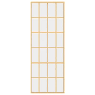 VidaXL Schuifdeur 76x205 cm helder esg-glas en aluminium goudkleurig