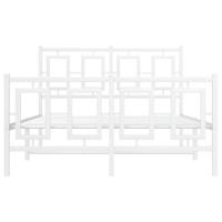 Bedframe met hoofd- en voeteneinde metaal wit 120 x 190 cm - thumbnail