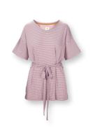 Pip Studio Tonya Top Korte Mouw Little Sumo Stripe Lila M - thumbnail