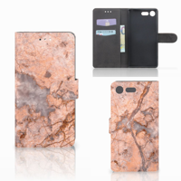 Sony Xperia XZ Premium Bookcase Marmer Oranje - thumbnail