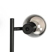 QAZQA Art Deco vloerlamp zwart 3-lichts met smoke glas - Vidro - thumbnail