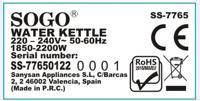 SOGO Human Technology Waterkoker Snoerloos, Oververhittingsbeveiliging, CoolTouch-behuizing Aantal/Volume: 1.8 l Beige, Metallic - thumbnail
