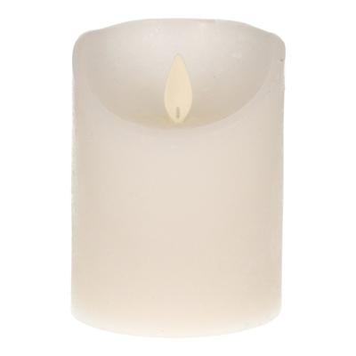 LED Rustiek stompkaars wit 7,5x10cm