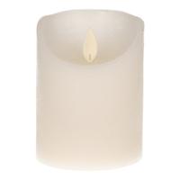 LED Rustiek stompkaars wit 7,5x10cm - thumbnail