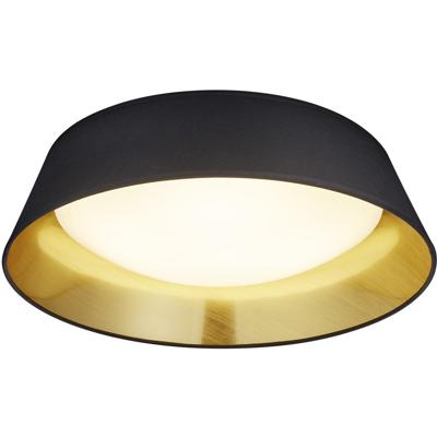 LED Plafondlamp Rond - 18W Warm Wit 3000K - Mat Zwart Textiel