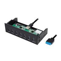 LogiLink USB HUB 3.0, 7-Port, 5,25\ intern + snellader poort - thumbnail