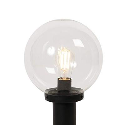 QAZQA Staande buitenlamp zwart met heldere bol 50 cm IP44 - Sfera