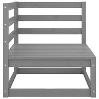 2-delige Loungeset met kussens massief grenenhout grijs - thumbnail