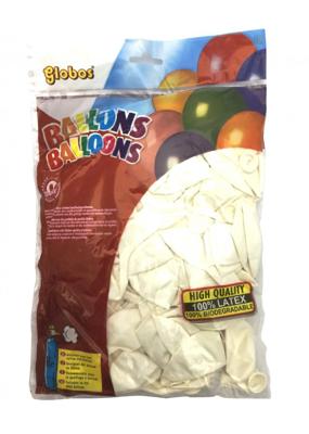 Globos Ballonnen wit (nr.12/100 stuks in zak)