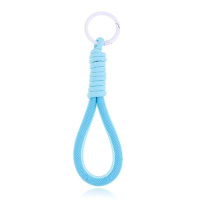 Fluorescerende Lanyard Strap Voor Sleutels - Blauw Wit