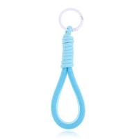 Fluorescerende Lanyard Strap Voor Sleutels - Blauw Wit - thumbnail