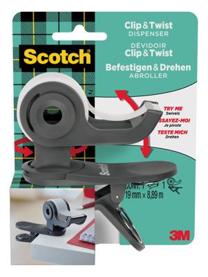 Plakbandhouder scotch clip dgs + 1rol tape | 6 stuks