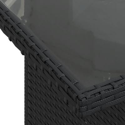 7-delige Loungeset met kussens poly rattan zwart - thumbnail