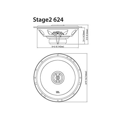 JBL Stage2 624 - 16 cm. 2-weg Coaxiale Autospeakerset JBL Stage2 624 - 16 cm. 2-weg Coaxiale Autospeakerset
