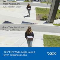 Tapo C246D Wifi-bewakingscamera voor buiten, met 2K dubbele lens, 125° groothoek en 6 mm telelens, smart tracking, gratis KI-detectie, nachtzicht, microSD-kaart tot 512 GB - thumbnail