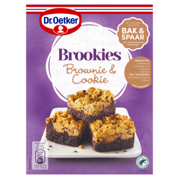 Dr. Oetker Brookies brownie & cookie mix 430 g bij Jumbo