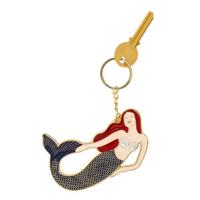 Doiy sleutelhanger Oversized Mermaid 11,8 cm staal/zink blauw - thumbnail