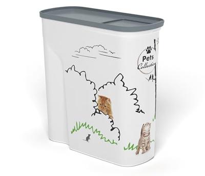 Curver Droogvoerbak voor honden, 2,5 kg, 6 l, luchtdicht, geurremmend, voor hondenvoer, container met draaggreep, 19 x 30 x 35 cm, wit