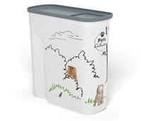 Curver Droogvoerbak voor honden, 2,5 kg, 6 l, luchtdicht, geurremmend, voor hondenvoer, container met draaggreep, 19 x 30 x 35 cm, wit - thumbnail