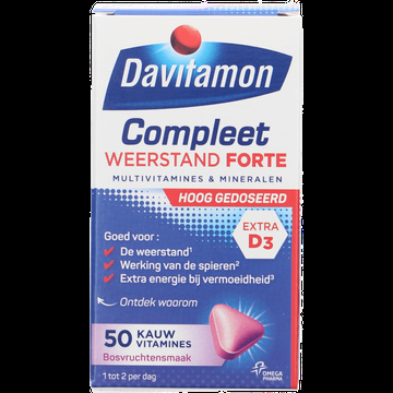 Davitamon Compleet Weerstand Hoog Gedoseerd Kauwtabletten