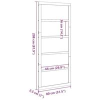 Schuifdeur Naturel 80 x 208 cm Massief grenenhout - thumbnail