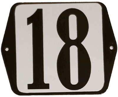 Huisnummer naambordje standaard 15x12 cm nummer 18 - Warentuin mix Huisnummer naambordje standaard 15x12 cm nummer 18 - Warentuin mix