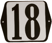 Huisnummer naambordje standaard 15x12 cm nummer 18 - Warentuin mix - thumbnail