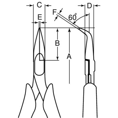 Bahco punttang 60 gr. gebogen | 4833