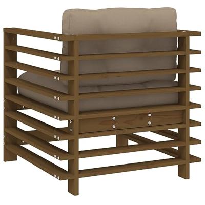 Tuinstoelen 2 st met kussens massief grenenhout honingbruin Tuinstoelen 2 st met kussens massief grenenhout honingbruin