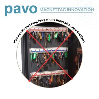 Pavo Magnettag sleutelkast, voor 50 sleutelhangers, donkergrijs