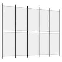 Kamerscherm met 5 panelen 250x200 cm stof wit - thumbnail