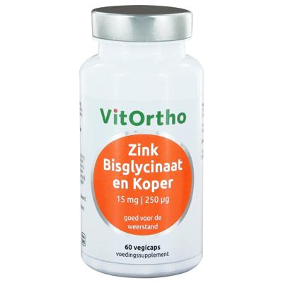 VitOrtho Zink Bisglycinaat En Koper Capsules 60st
