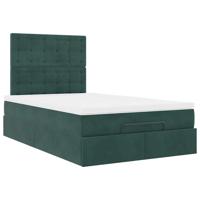 Ottoman bed met matrassen 120x200cm fluweel donkergroen - thumbnail