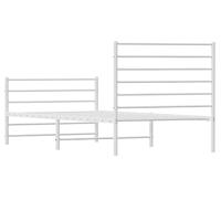 Bedframe met hoofd- en voeteneinde metaal wit 80x200 cm - thumbnail