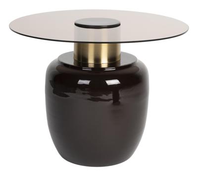 ZILT Ronde Bijzettafel 'Freddy' Glas, 59cm ZILT Ronde Bijzettafel 'Freddy' Glas, 59cm