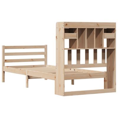 Bed met boekenkast zonder matras massief grenenhout 100x200 cm