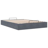 Ottoman bedframe zonder matras 140x190 cm fluweel donkergrijs - thumbnail