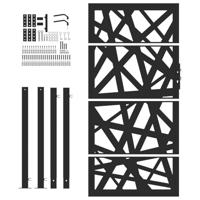 Poort met lichtontwerp 105x180 cm staal zwart - thumbnail