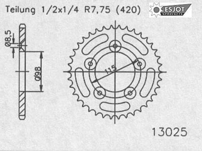 ESJOT Chain wheel 420 48z aluminum silver mud groov