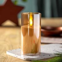 Leonardo Autentico Kaars 15 x 8 cm met ledverlichting goud - thumbnail