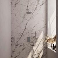 Brauer Chrome Carving Thermostatische Regendoucheset Inbouw - Hoofddouche 20 cm - Gebogen Wandarm - 3 Weg - Handdouche Staaf - Doucheslang - Wandaansluitbocht - Chroom - thumbnail