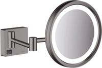 Hansgrohe AddStoris make-up spiegel met LED verlichting 21,7x39,3x21,7cm brushed black chroom - thumbnail
