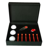 11 in 1 6 golf tees + Divot tool + 3 golfballen gift box set (rood) - thumbnail