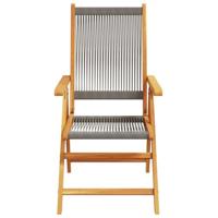 Tuinstoelen 2 st massief acaciahout en polypropeen grijs - thumbnail